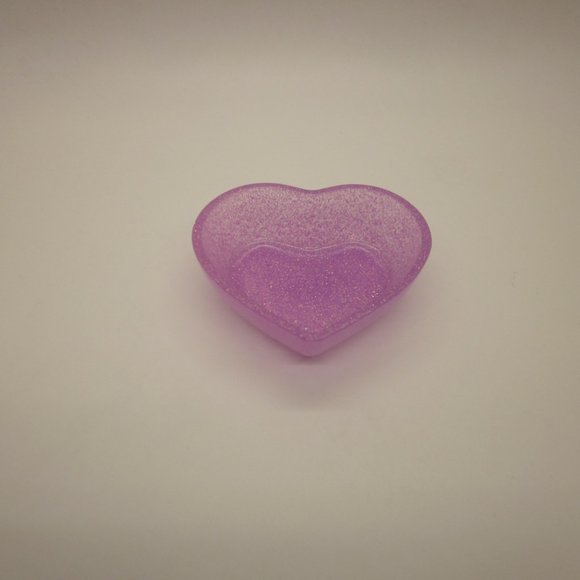 Light Purple Shimmer Small Heart Trinket Bowl. - Picture 2 of 3